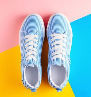 Blue striped shoes